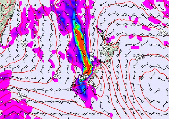 New Zealand forecast chart for Sunday, April 12th, 2026 at 6:00 AM