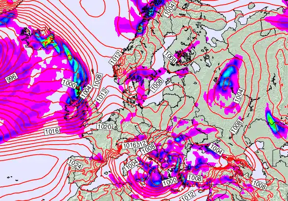 Europe forecast chart for Friday, April 3rd, 2026 at 12:00 AM