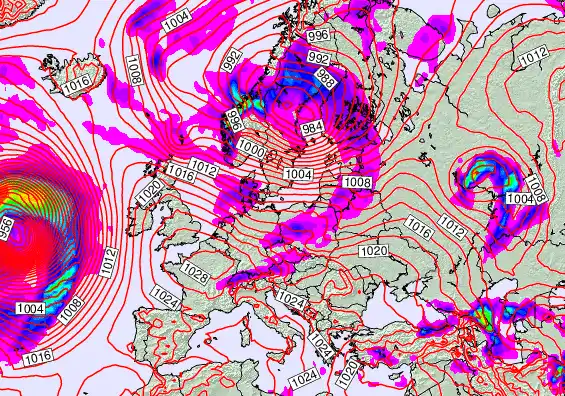 Europe forecast chart for Monday, April 6th, 2026 at 12:00 AM