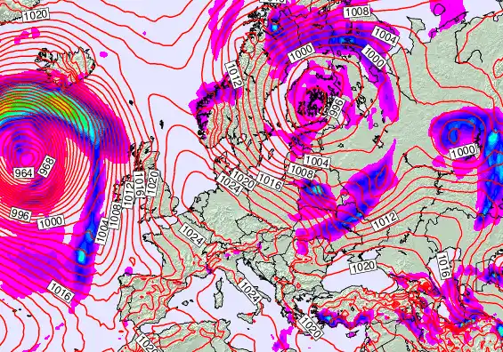 Europe forecast chart for Monday, April 6th, 2026 at 6:00 PM