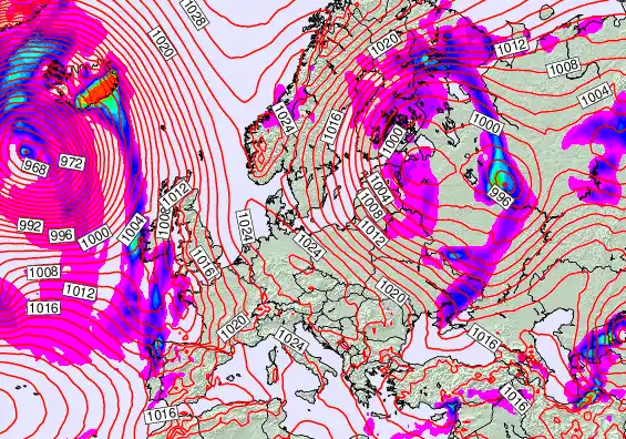 Europe forecast chart for Tuesday, April 7th, 2026 at 6:00 AM