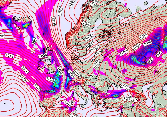 Europe forecast chart for Thursday, April 9th, 2026 at 6:00 AM