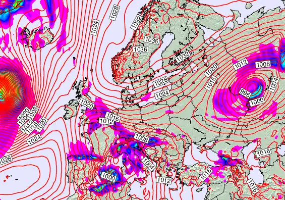 Europe forecast chart for Friday, April 10th, 2026 at 12:00 AM