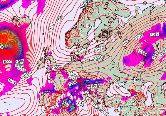 Europe forecast chart for Friday, April 10th, 2026 at 6:00 AM