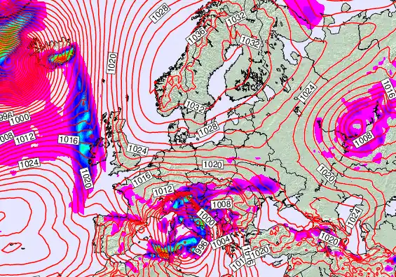 Europe forecast chart for Friday, April 10th, 2026 at 6:00 PM