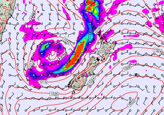 New Zealand forecast chart for Monday, April 6th, 2026 at 6:00 AM
