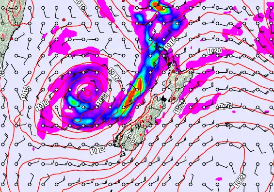 New Zealand forecast chart for Monday, April 6th, 2026 at 12:00 PM