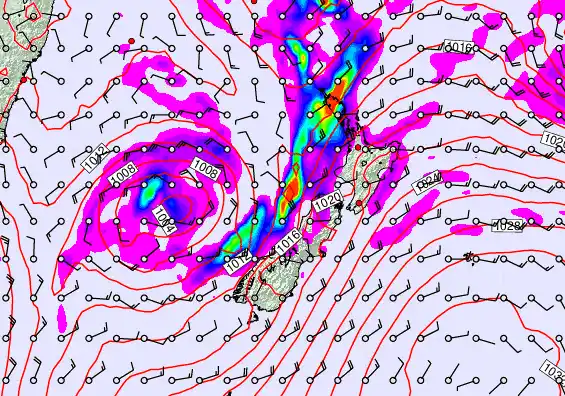 New Zealand forecast chart for Monday, April 6th, 2026 at 6:00 PM