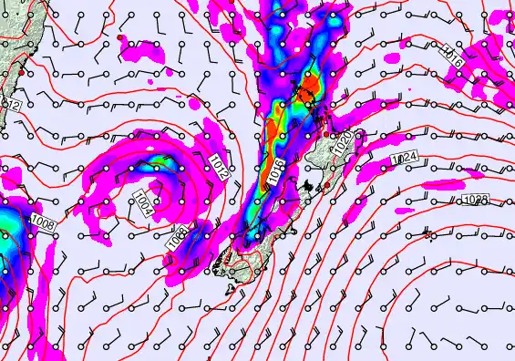 New Zealand forecast chart for Tuesday, April 7th, 2026 at 12:00 AM