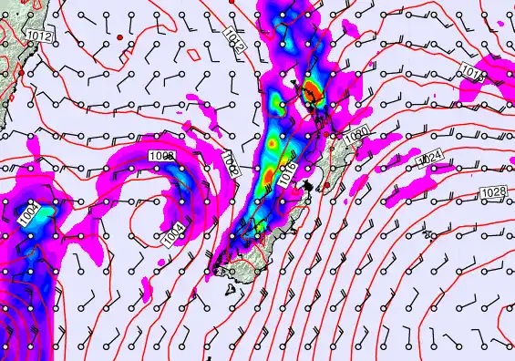 New Zealand forecast chart for Tuesday, April 7th, 2026 at 6:00 AM