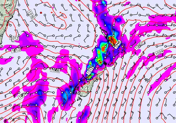 New Zealand forecast chart for Tuesday, April 7th, 2026 at 6:00 PM