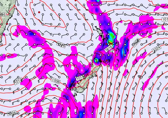 New Zealand forecast chart for Wednesday, April 8th, 2026 at 12:00 AM