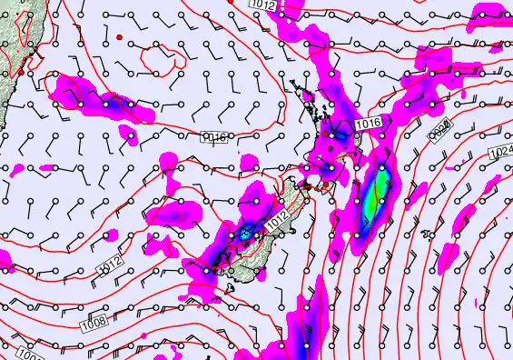 New Zealand forecast chart for Wednesday, April 8th, 2026 at 6:00 AM