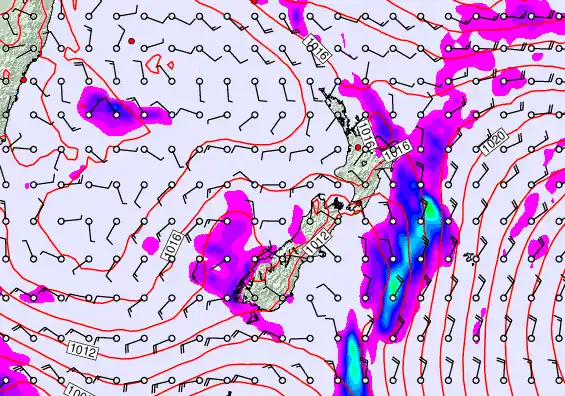 New Zealand forecast chart for Wednesday, April 8th, 2026 at 12:00 PM