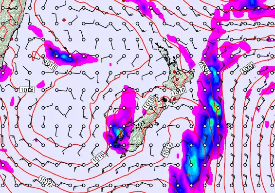 New Zealand forecast chart for Wednesday, April 8th, 2026 at 6:00 PM