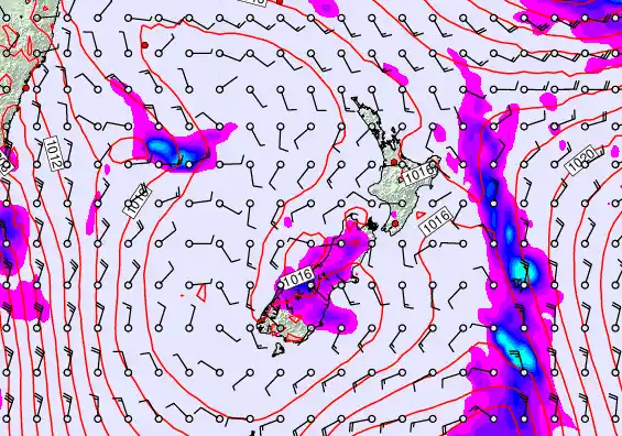 New Zealand forecast chart for Thursday, April 9th, 2026 at 6:00 AM