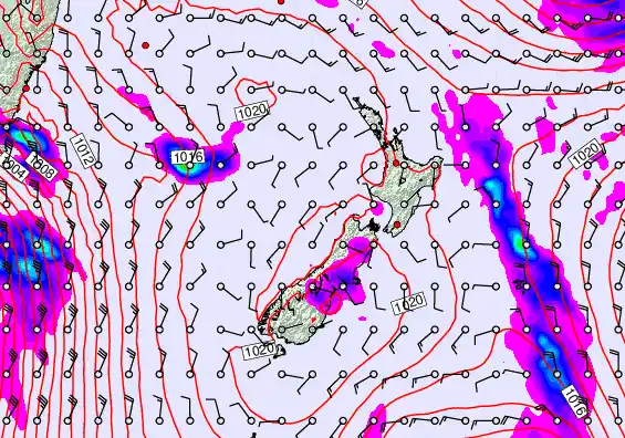 New Zealand forecast chart for Thursday, April 9th, 2026 at 12:00 PM