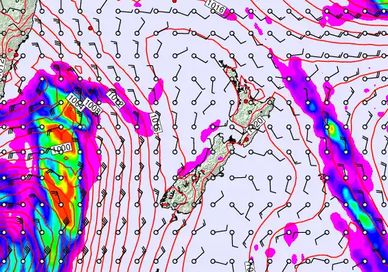 New Zealand forecast chart for Friday, April 10th, 2026 at 12:00 AM