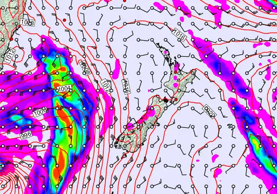 New Zealand forecast chart for Friday, April 10th, 2026 at 6:00 AM