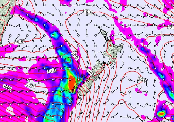 New Zealand forecast chart for Friday, April 10th, 2026 at 6:00 PM