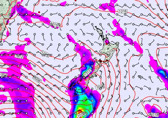 New Zealand forecast chart for Saturday, April 11th, 2026 at 6:00 AM