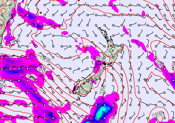 New Zealand forecast chart for Saturday, April 11th, 2026 at 12:00 PM