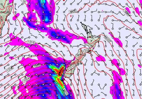 New Zealand forecast chart for Sunday, April 12th, 2026 at 12:00 PM