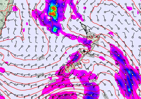 New Zealand forecast chart for Monday, April 13th, 2026 at 6:00 AM