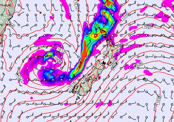 New Zealand forecast chart for Monday, April 6th, 2026 at 12:00 PM