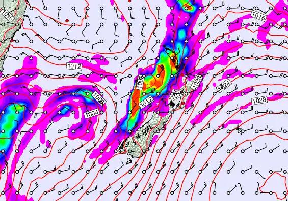 New Zealand forecast chart for Tuesday, April 7th, 2026 at 12:00 AM