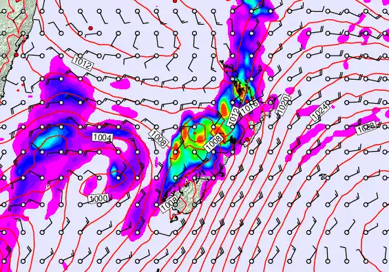 New Zealand forecast chart for Tuesday, April 7th, 2026 at 6:00 AM