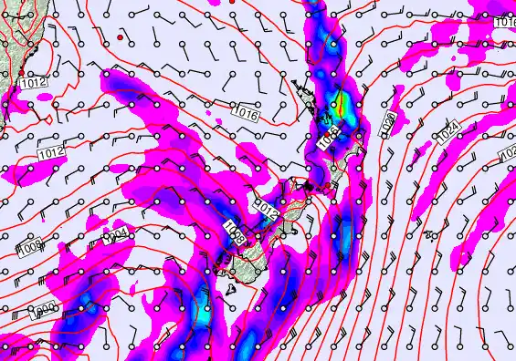 New Zealand forecast chart for Tuesday, April 7th, 2026 at 6:00 PM