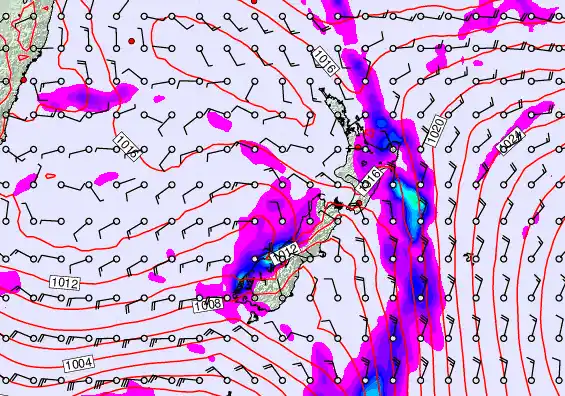 New Zealand forecast chart for Wednesday, April 8th, 2026 at 6:00 AM