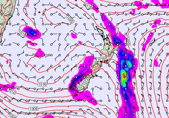 New Zealand forecast chart for Wednesday, April 8th, 2026 at 12:00 PM