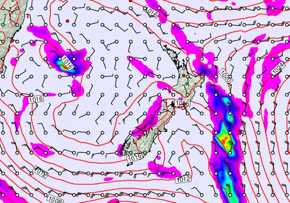 New Zealand forecast chart for Wednesday, April 8th, 2026 at 6:00 PM