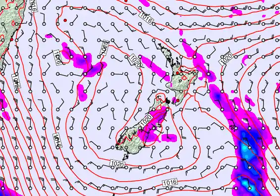 New Zealand forecast chart for Thursday, April 9th, 2026 at 6:00 AM