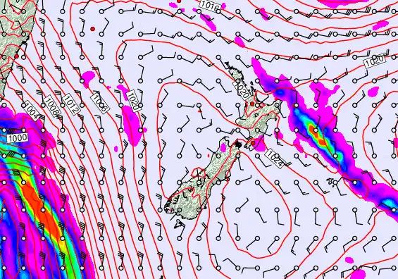 New Zealand forecast chart for Friday, April 10th, 2026 at 12:00 AM