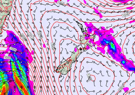 New Zealand forecast chart for Friday, April 10th, 2026 at 6:00 AM