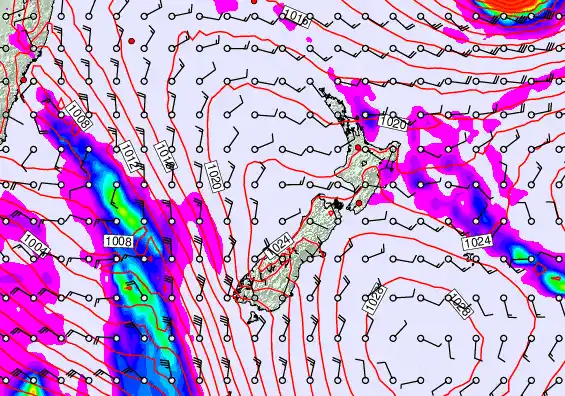 New Zealand forecast chart for Friday, April 10th, 2026 at 12:00 PM