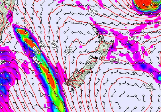 New Zealand forecast chart for Friday, April 10th, 2026 at 6:00 PM