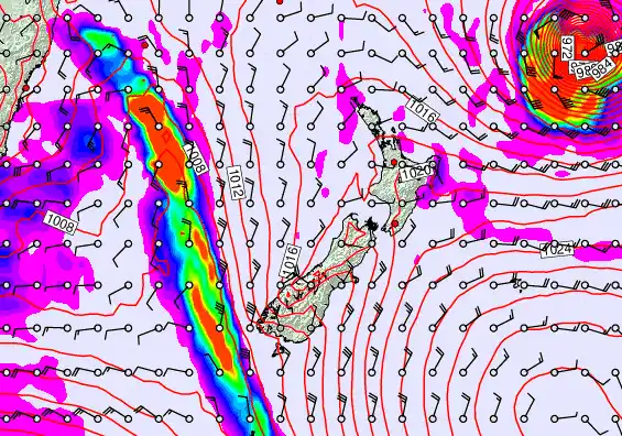 New Zealand forecast chart for Saturday, April 11th, 2026 at 12:00 PM