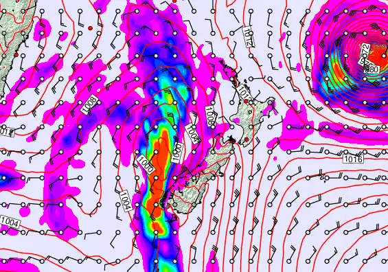New Zealand forecast chart for Sunday, April 12th, 2026 at 6:00 AM