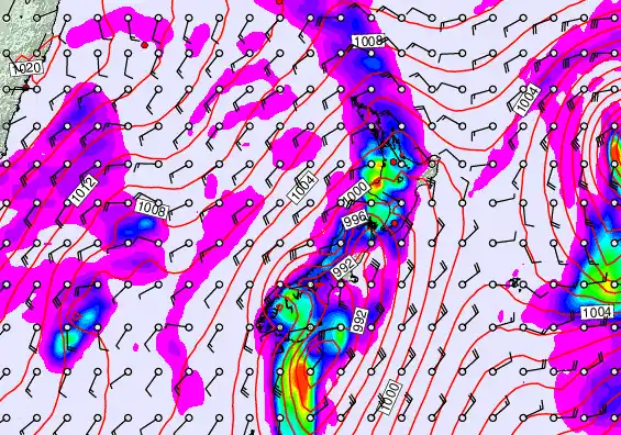 New Zealand forecast chart for Monday, April 13th, 2026 at 12:00 AM