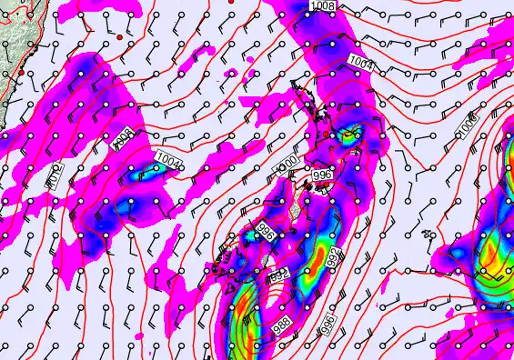 New Zealand forecast chart for Monday, April 13th, 2026 at 6:00 AM
