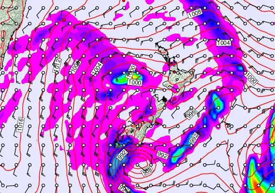New Zealand forecast chart for Monday, April 13th, 2026 at 6:00 PM