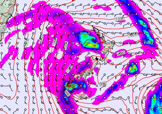 New Zealand forecast chart for Tuesday, April 14th, 2026 at 12:00 AM