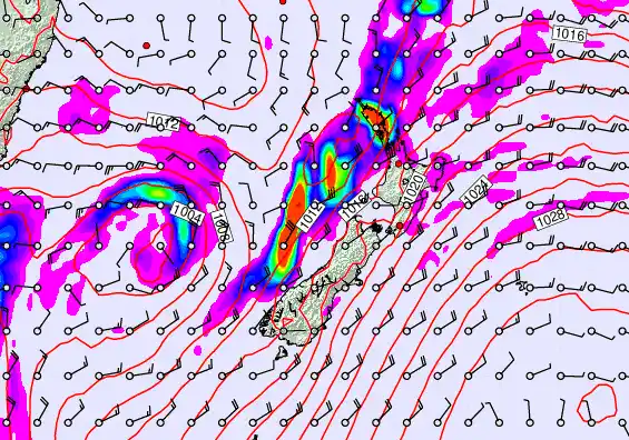 New Zealand forecast chart for Tuesday, April 7th, 2026 at 12:00 AM