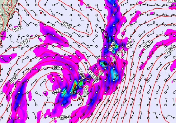New Zealand forecast chart for Tuesday, April 7th, 2026 at 6:00 PM