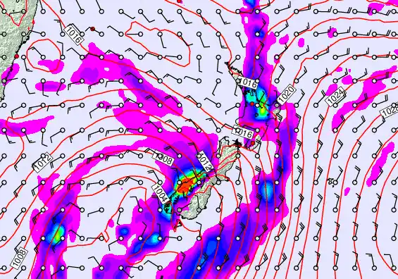 New Zealand forecast chart for Wednesday, April 8th, 2026 at 12:00 AM
