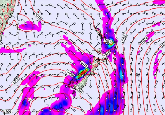 New Zealand forecast chart for Wednesday, April 8th, 2026 at 6:00 AM